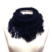 Soft Knit Infinity Scarf With Fringe