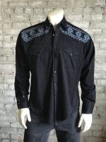 Vintage Black Crossroads Fine â€œXâ€ Stitch Embroidered Western Shirt 6743-BLK by Rockmount Ranch Wear