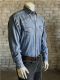 Vintage Denim Crossroads Fine â€œXâ€ Stitch Embroidered Western Shirt 6743-DEN by Rockmount Ranch Wear