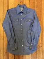 Women's Chambray Dobby Blue Western Shirt 7300-BLUE by Rockmount Ranch Wear