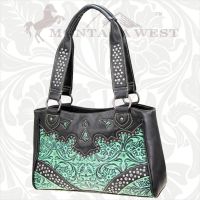 CA-8335 Cheyenne Autumn Collection Trinity Ranch Handbag-Turquoise