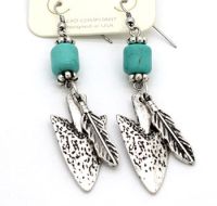 Arrow and Feather Earring J-3033 Silver