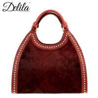 LEA-6006 Delila 100% Genuine Leather Collection-Burgundy