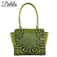 LEA-6014 Delila 100% Genuine Leather Tooled Collection-Lime