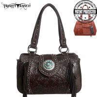 TR04G-8246A Montana West Trinity Ranch Tooled Design Concealed Handbag Collection-Coffee