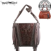 TR12G-8287 Montana West Trinity Ranch Tooled Design Concealed Handgun Collection-Coffee