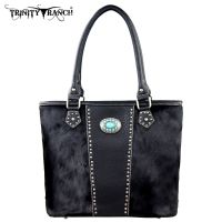 TR17-8317 Trinity Ranch Cowhide Collection Handbag-Black