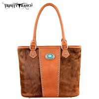 TR17-8317 Trinity Ranch Cowhide Collection Handbag-Brown