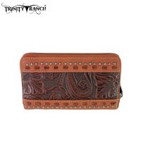 TR20-W003 Montana West Trinity Ranch Tooled Design Wallet-Brown