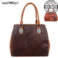 TR22G-L8563 Montana West Trinity Ranch Tooled Design Concealed Handgun Collection-Brown