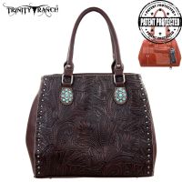TR22G-L8563 Montana West Trinity Ranch Tooled Design Concealed Handgun Collection-Coffee