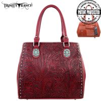 TR22G-L8563 Montana West Trinity Ranch Tooled Design Concealed Handgun Collection-Red