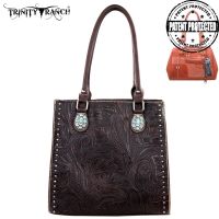 TR22G-L8569 Montana West Trinity Ranch Tooled Design Concealed Handgun Collection-Coffee