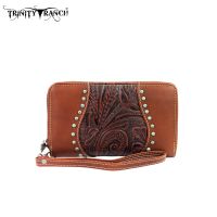 TR23-W003 Montana West Trinity Ranch Tooled Design Wallet-Brown