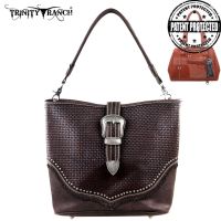 TR31G-116 Trinity Ranch Buckle Design Concealed Handgun Collection Handbag-Coffee