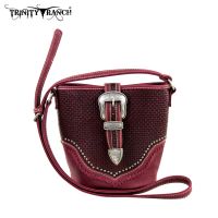 TR31-8296 Trinity Ranch Buckle Design Handbag-Burgundy