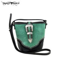 TR31-8296 Trinity Ranch Buckle Design Handbag-Black