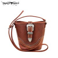 TR31-8296 Trinity Ranch Buckle Design Handbag-Brown