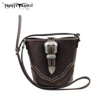 TR31-8296 Trinity Ranch Buckle Design Handbag-Coffee