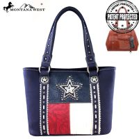 TX07G-8317 Montana West Texas Pride Collection Handbag-Navy & Red