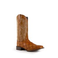 Pinto Leather Square Toe Western Boots | Ferrini USA (Ferrini Sizes: 8D, Ferrini Colors: Cognac)