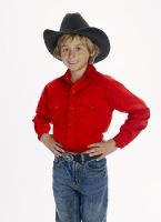 CHILD'S Western Shirt (Blk Str / Bonanza - Colors: Red, Bonanza  Sizes: Small)