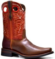 MENS 845-F  PULL UP RODEO FRENCH TOE (Denver Colors: BWN/BUR/RED, Denver Sizes: 8.0 EE)