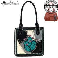 MW878G-8559 Montana West Cactus Collection Concealed Carry Tote Bag (MW878G-8559 Colors: Black)