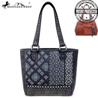MW855G-8317 Montana West Embroidered Collection Concealed Carry Tote (MW855G-8317 Colors: Black)
