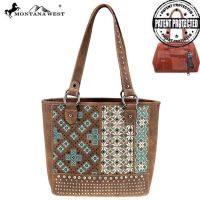 MW855G-8317 Montana West Embroidered Collection Concealed Carry Tote (MW855G-8317 Colors: Coffee)