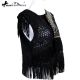 Montana West Suede-Like Fringe Short Vest-Black