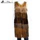 Montana West Suede-Like Fringe Long Vest-Navy