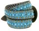 Women's Western Rhinestone studded Leather Belt - Teal