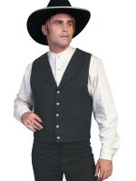 Wahmaker 100%Wool Vest Has Notched Laples-Black