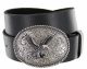 Silver American Eagle Full Grain Leather Casual Western Belt by Diamond V Texas Star
