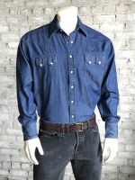 Men's Classic Stonewash Denim Sawtooth Western Shirt 640-DS by Rockmount Ranch Wear