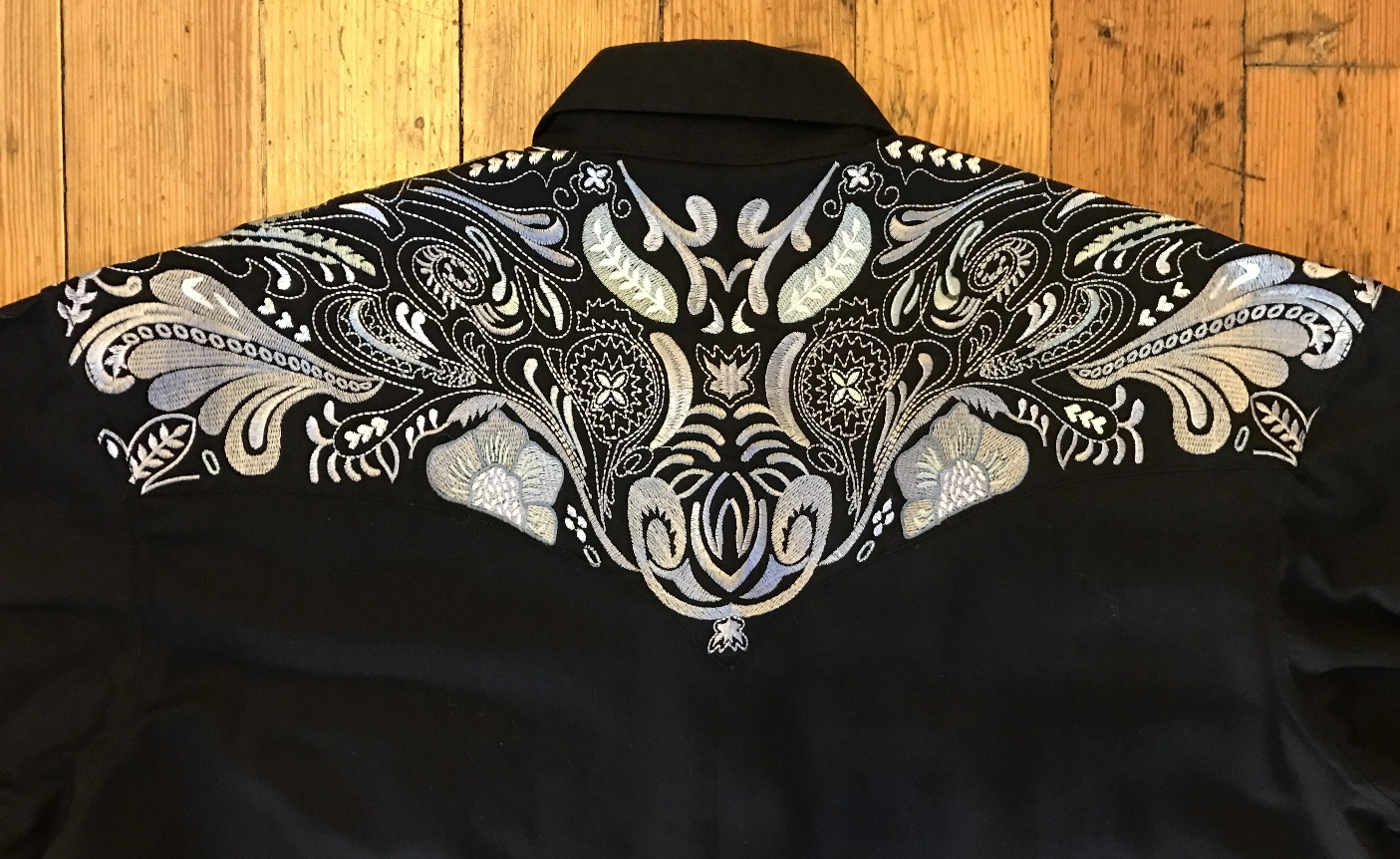 Men’s Vintage 2 Tone Embroidered Western Shirt 6737-BLK by Rockmount