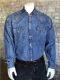 Men's Floral Denim Embroidery Vintage Western Shirt