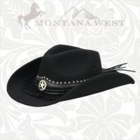MW- CHT-9007 Montana West Cowgirl Collection Black Hat
