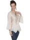 Honey Creek Lace and Ruffle Blouse Pullover Style 3/4 Sleeves