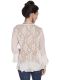 Honey Creek Lace and Ruffle Blouse Pullover Style 3/4 Sleeves