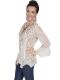 Honey Creek Lace and Ruffle Blouse Pullover Style 3/4 Sleeves