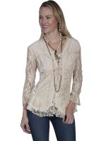 Honey Creek, Lace Blouse featuring Lace-Up Front