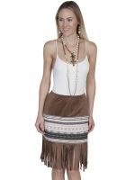 Honey Creek short fringe skirt in Tan