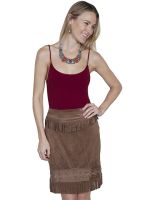 Honey Creek Short fringe skirt in chocolate