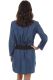 Honey Creek Cotton Denim Shirt Dress Floral Embroidery. HC468