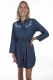 Honey Creek Cotton Denim Shirt Dress Floral Embroidery. HC468