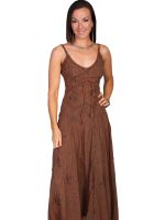 Honey Creek multi-fabric long spaghetti strap dress HC-62