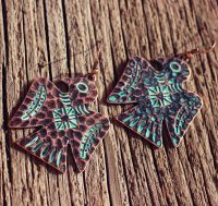 New Thunderbird Earring J-4008 Patina