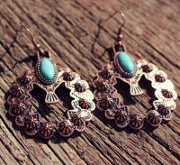 New Squash Blossom  Earring J-4009 Copper